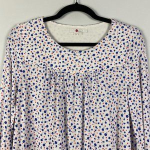 Boden Flare Cuff Jersey Top Women's 8 Floral Boho Peasant Blouse